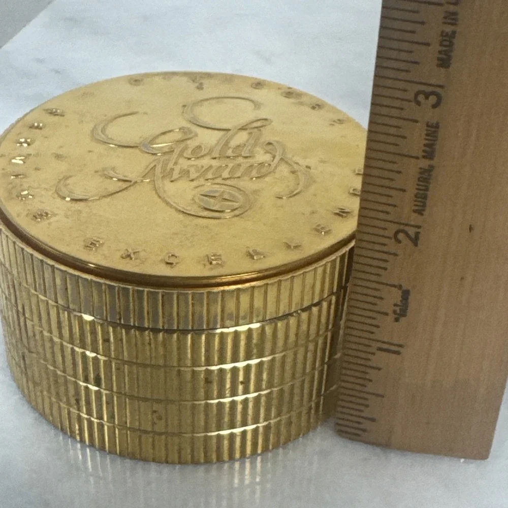 Vintage Swivel Case Quartz Desk Clock Gold Tone Metal Case (not working)